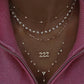 14kt gold floating teardrop diamond tennis necklace