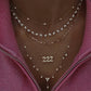 14kt gold double row diamond bezel chain necklace