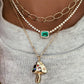 14kt gold rainbow sapphire magic mushroom necklace