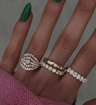 14kt gold and diamond 4mm grande eternity band