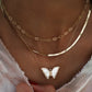 14kt gold and diamond white mother of pearl baby butterfly necklace