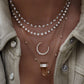 14kt gold floating teardrop diamond tennis necklace