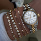 14kt gold and diamond cut bead bracelet