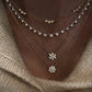 14kt gold diamond baby daisy flower necklace