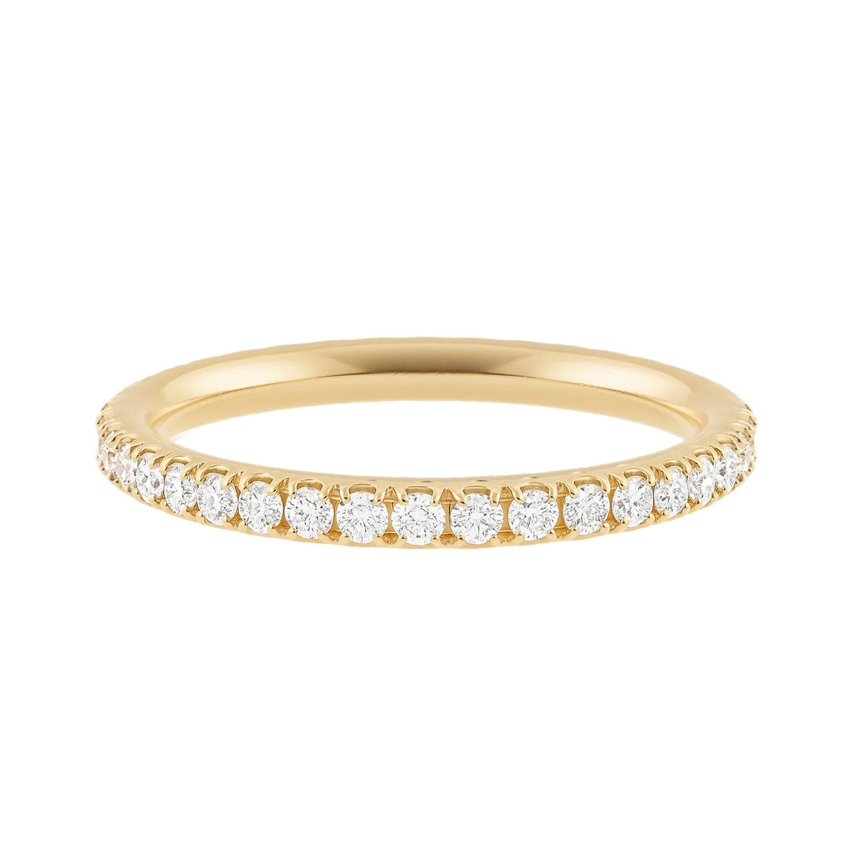 14kt gold and diamond 2mm medium eternity band