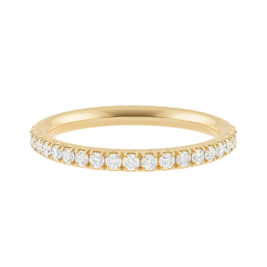 14kt gold and diamond 2mm medium eternity band