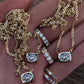 14kt gold and diamond oval cushion bezel necklace