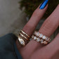 14kt gold and diamond coiled starburst snake ring