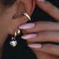 14kt gold heart diamond black orbit hoop