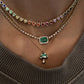 14kt gold emerald mushroom necklace