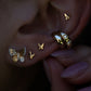 14kt gold and diamond butterfly burst studs