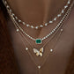 14kt gold and diamond baby butterfly burst ball chain necklace