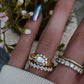 14kt gold and diamond moonstone bezel baby burst ring