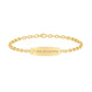 14kt gold hand engraved oval 3mm baby love note bracelet