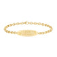 14kt gold hand engraved oval 3mm baby love note bracelet