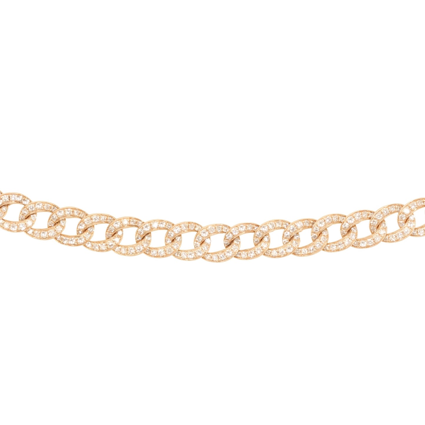 14kt gold and diamond baby chain link choker