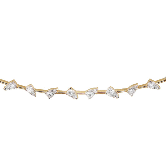 14kt gold floating teardrop diamond tennis bracelet