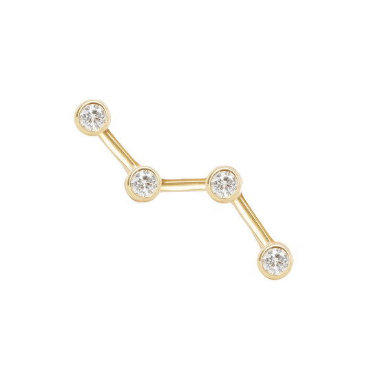 14kt gold and diamond constellation stud
