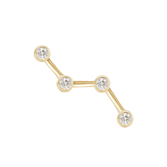 14kt gold and diamond constellation studs