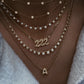 14kt gold double row diamond bezel choker
