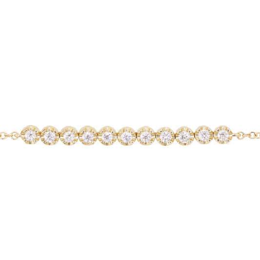 14kt gold mini diamond cut diamond bezel bracelet