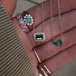 14kt gold solitaire emerald prong necklace
