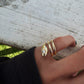 14kt gold and diamond coiled starburst snake ring