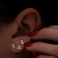 14kt gold diamond bubble initial stud earring