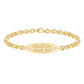 14kt gold hand engraved diamond oval 4.5mm love note bracelet
