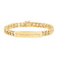 14kt gold hand engraved cuban chain love note bracelet