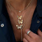 14kt gold floating diamond lariat necklace