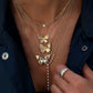 14kt gold paperclip diamond bezel necklace