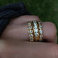 14kt gold horizontal oval diamond bezel band