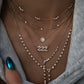 14kt gold bar and diamond bezel choker necklace