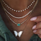 14kt gold diamond spike tennis necklace