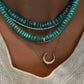 14kt gold turquoise bead necklace