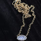 14kt gold baby marquise diamond puffed bezel necklace