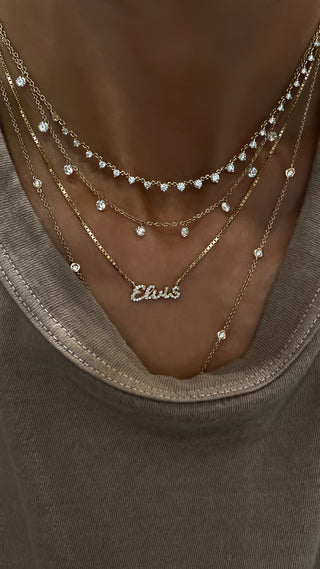 14kt gold diamond name necklace