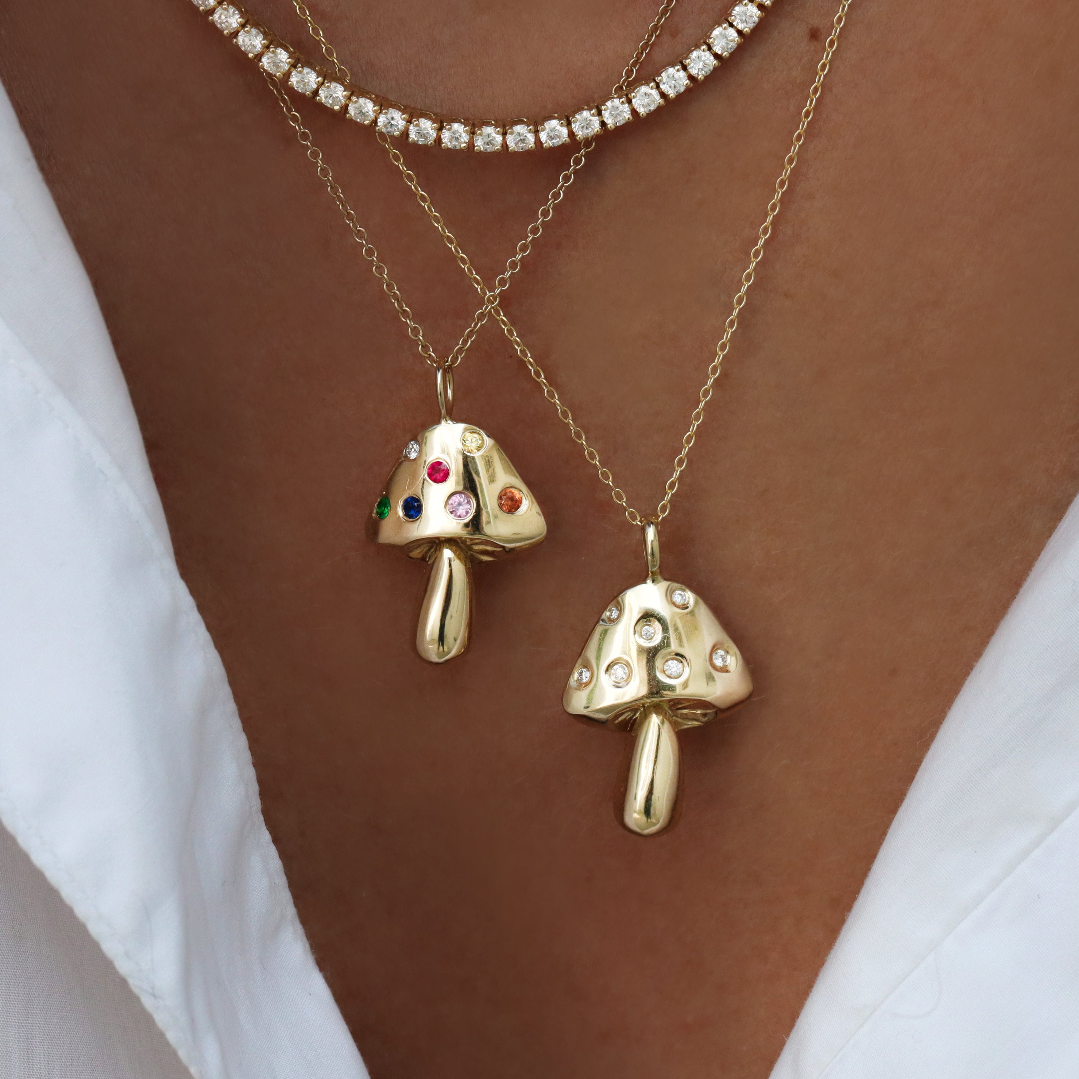 golden mushroom necklace – Verdante Studio