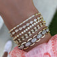14kt gold large diamond bezel tennis bracelet