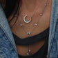 14kt gold and diamond starlit moon necklace - Luna Skye