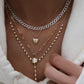 14kt gold full diamond bezel lariat necklace