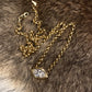 14kt gold two step marquise diamond bezel necklace