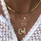 14kt gold and diamond 222 necklace