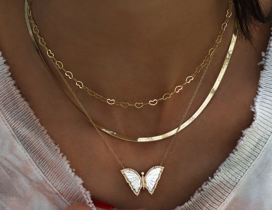 NEW! 14kt gold vermeil open heart necklace