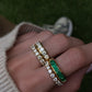 14kt gold emerald treasure band