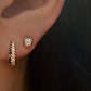 14kt gold round diamond star studs