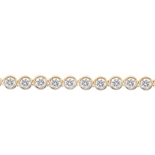 14kt gold large diamond bezel tennis bracelet