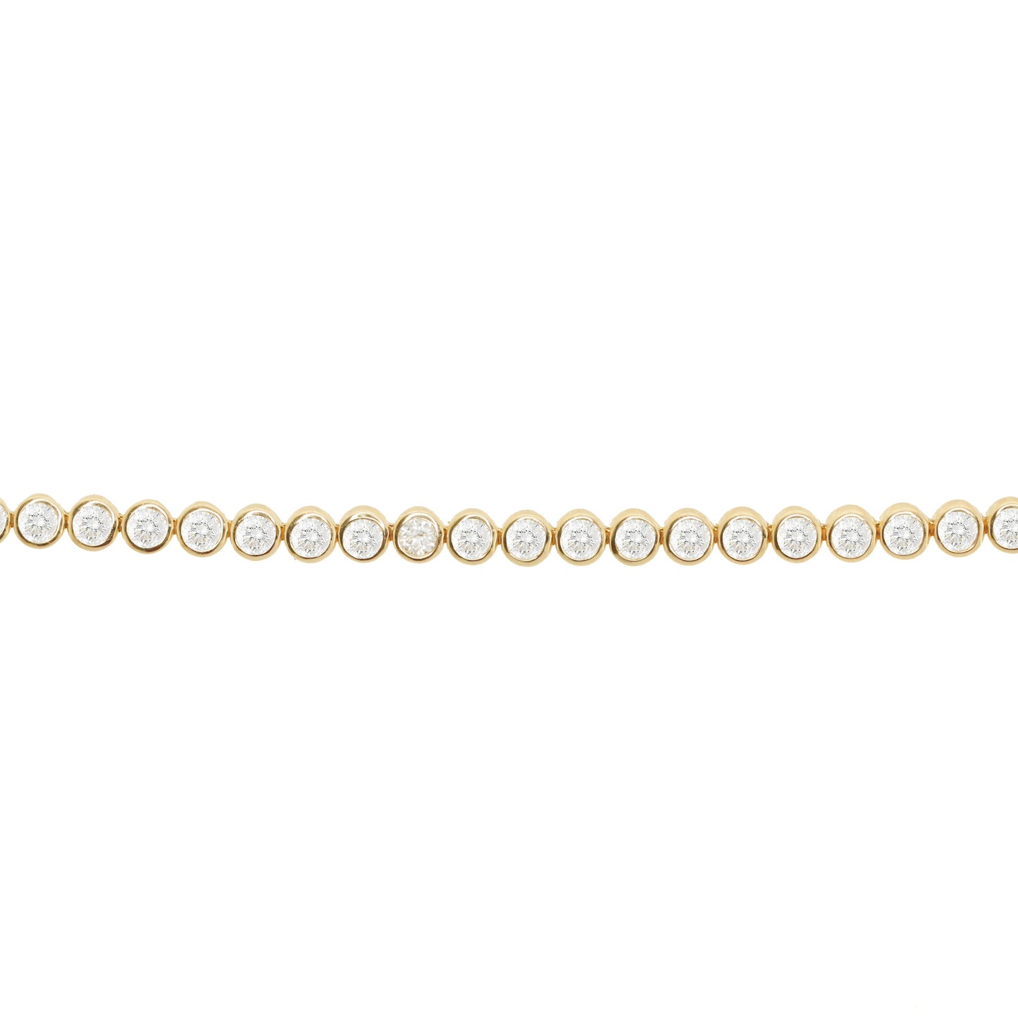 14kt gold large diamond bezel tennis bracelet