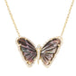 14kt gold and diamond mother of pearl baby butterfly necklace